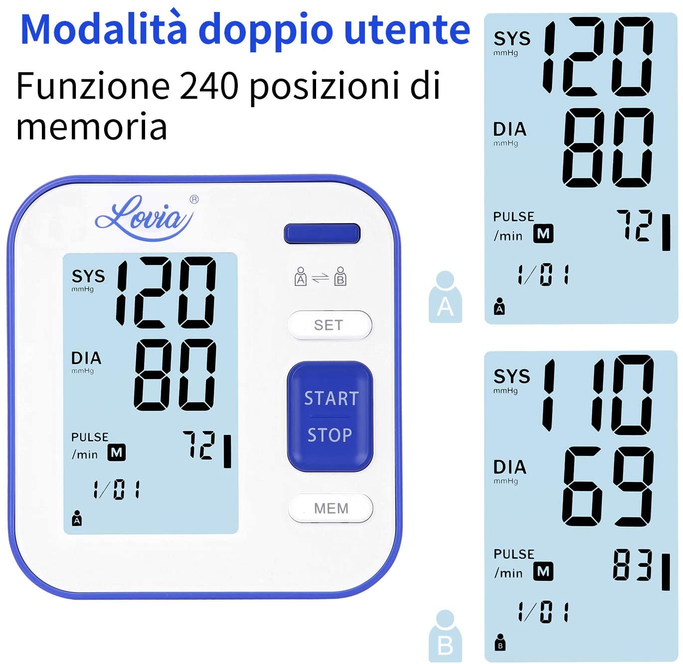 WanNing Home Monitor per la misurazione della Pressione sanguigna Precisione Lettura Rapida Braccio Automatico Monitor Digitale della Pressione sanguigna Ampio Display LCD
